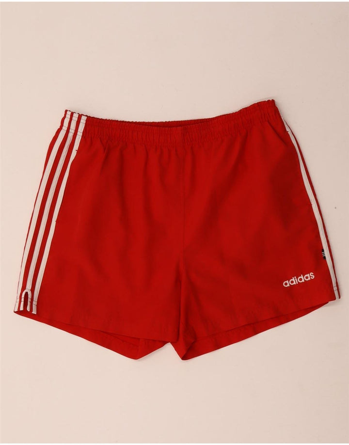 Adidas Mens Sport Shorts Médio Listrado Vermelho Poliéster