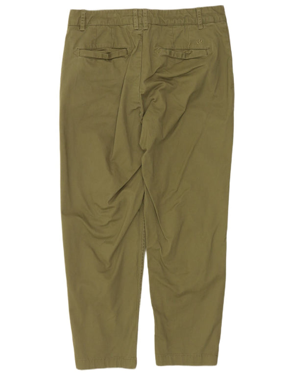 Calça Chino Cônica Feminina Fat Face UK 10 Pequeno W30 L25 Algodão Verde