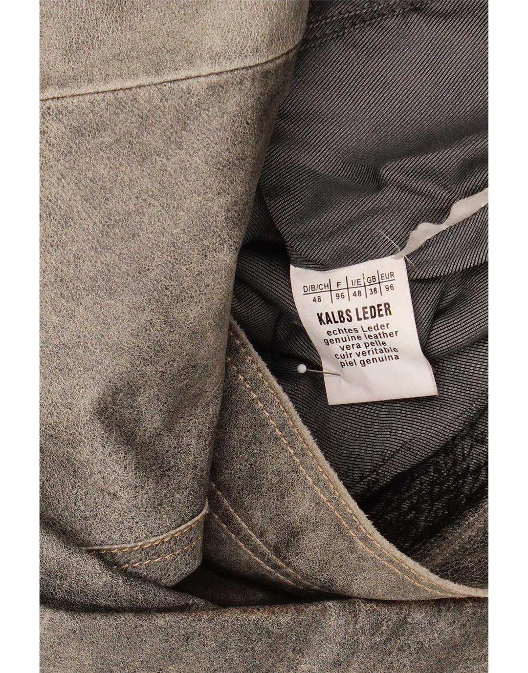 Jaqueta bomber de couro masculina vintage UK 38 cinza médio