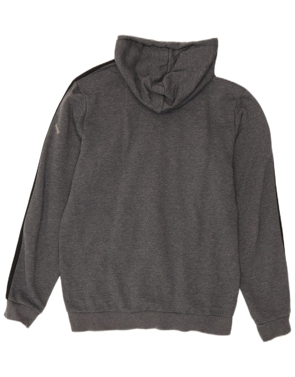 Suéter adidas feminino com capuz e zíper UK 14 algodão cinza médio