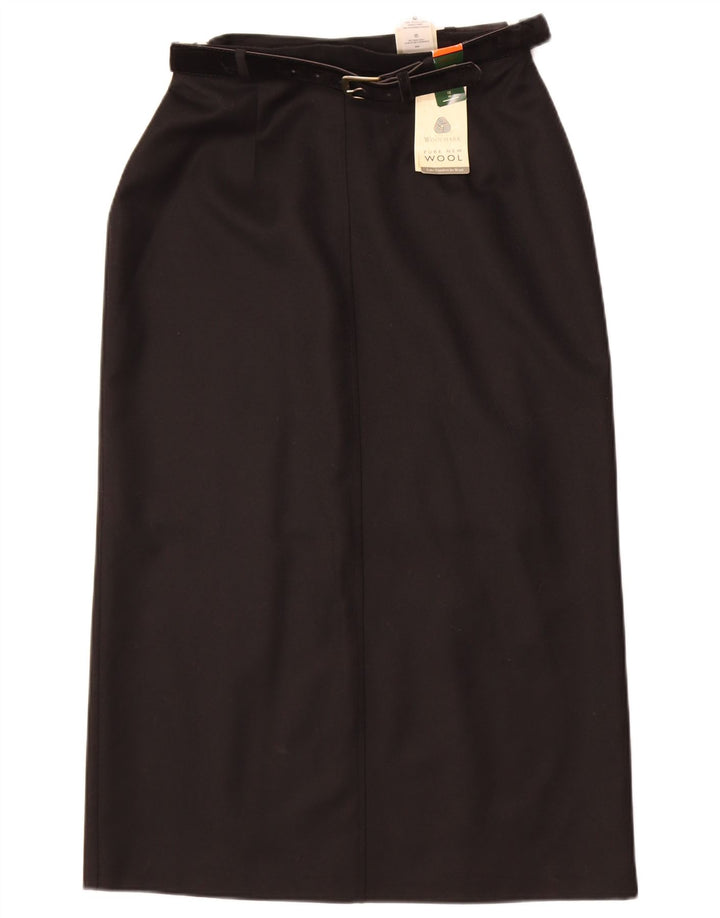 Bernard Saia Midi Feminina US 12 Grande W30 Lã Preta