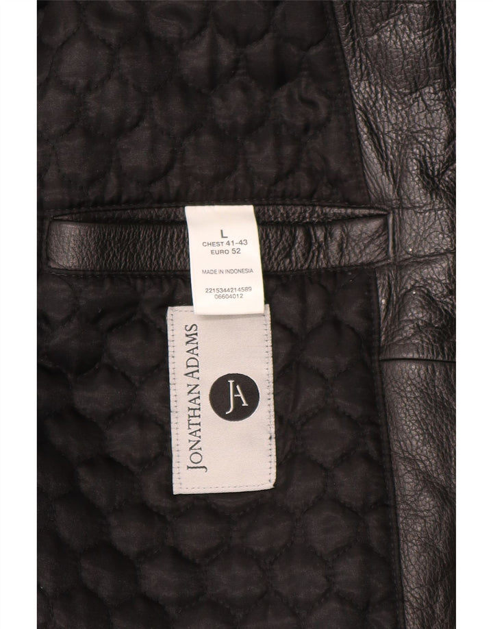Jaqueta de couro masculina VINTAGE UK 40 grande couro preto