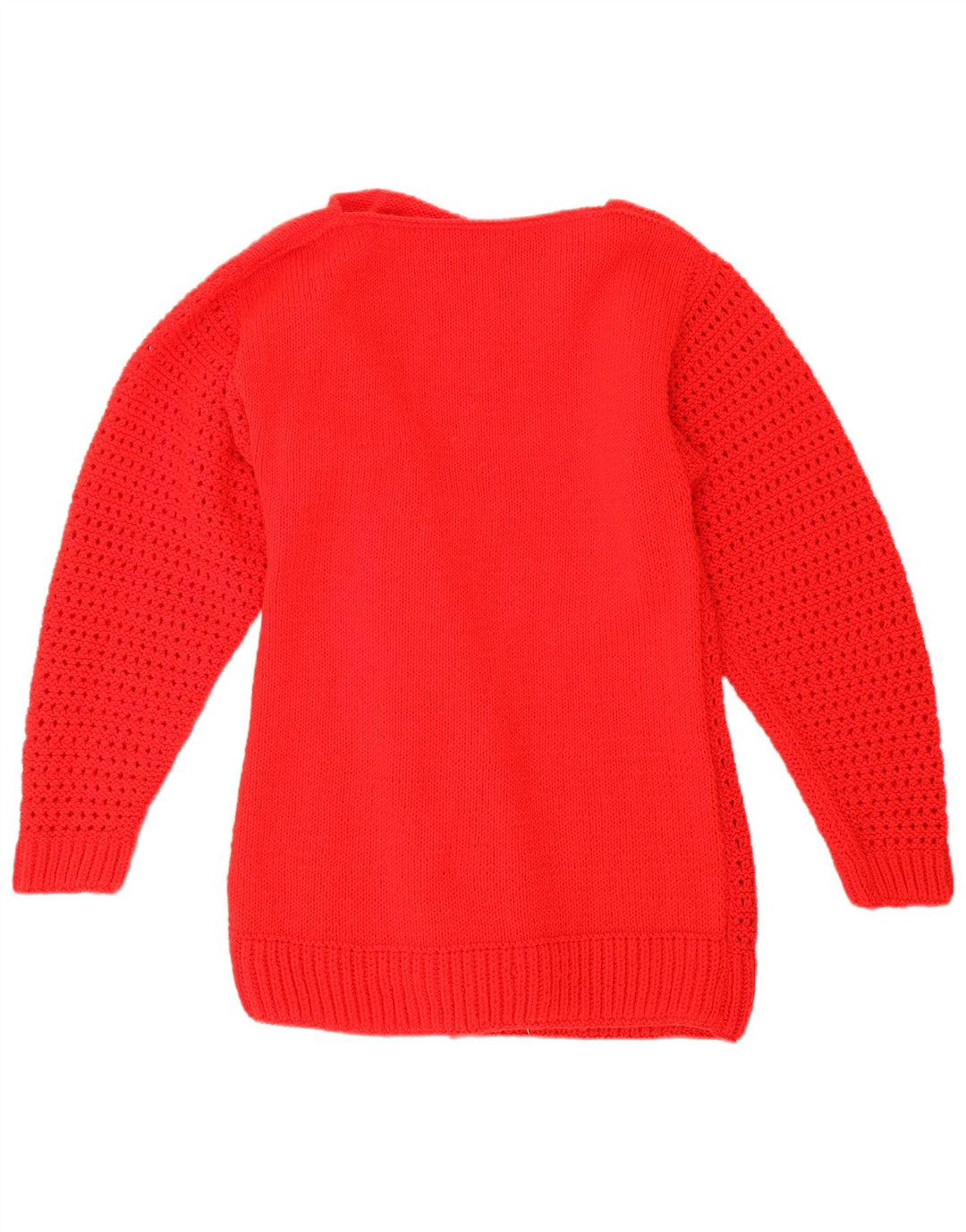 Suéter masculino vintage com gola canoa UK 12 vermelho médio