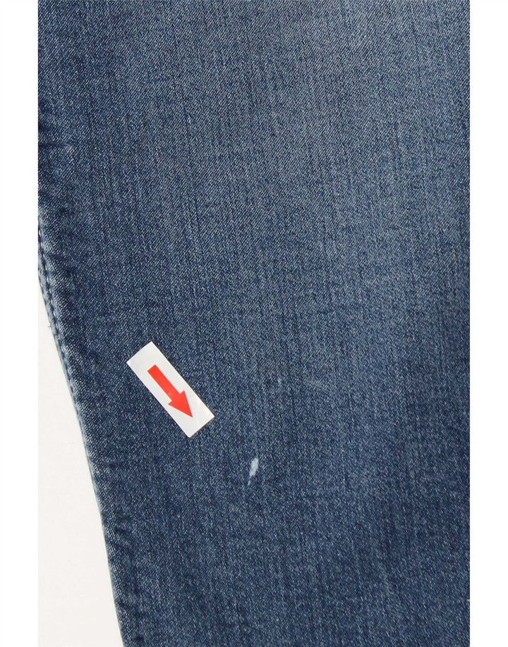 Armani Masculino Distressed Slim Jeans W34 L34 Azul Algodão