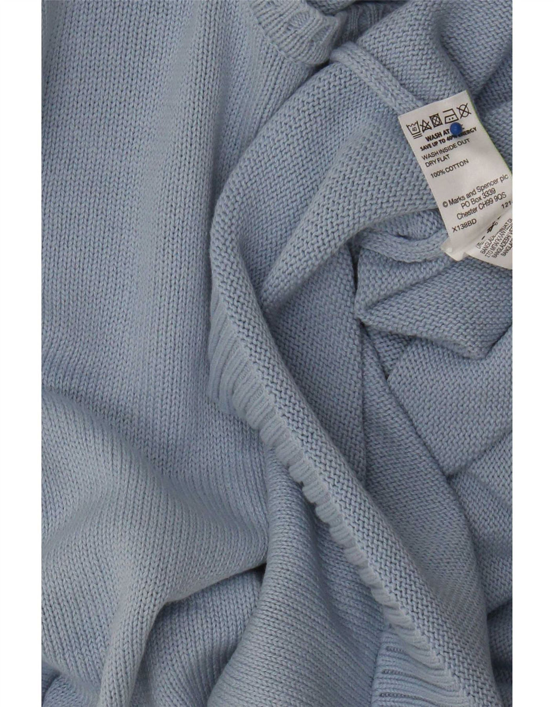 Suéter feminino Marks & Spencer com gola canoa Reino Unido 16 grande azul