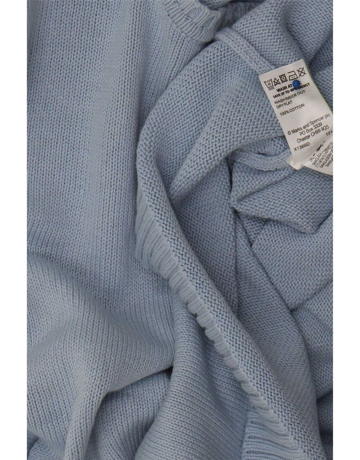 Suéter feminino Marks & Spencer com gola canoa Reino Unido 16 grande azul