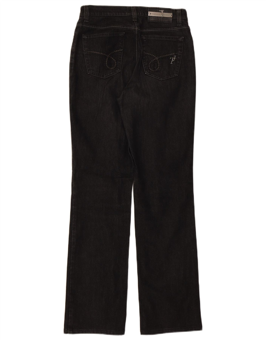 Jeans femininos Trussardi Bootcut W28 L31 algodão preto