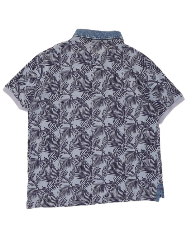 US Polo Assn. Camisa Polo Masculina XL Azul Floral Algodão