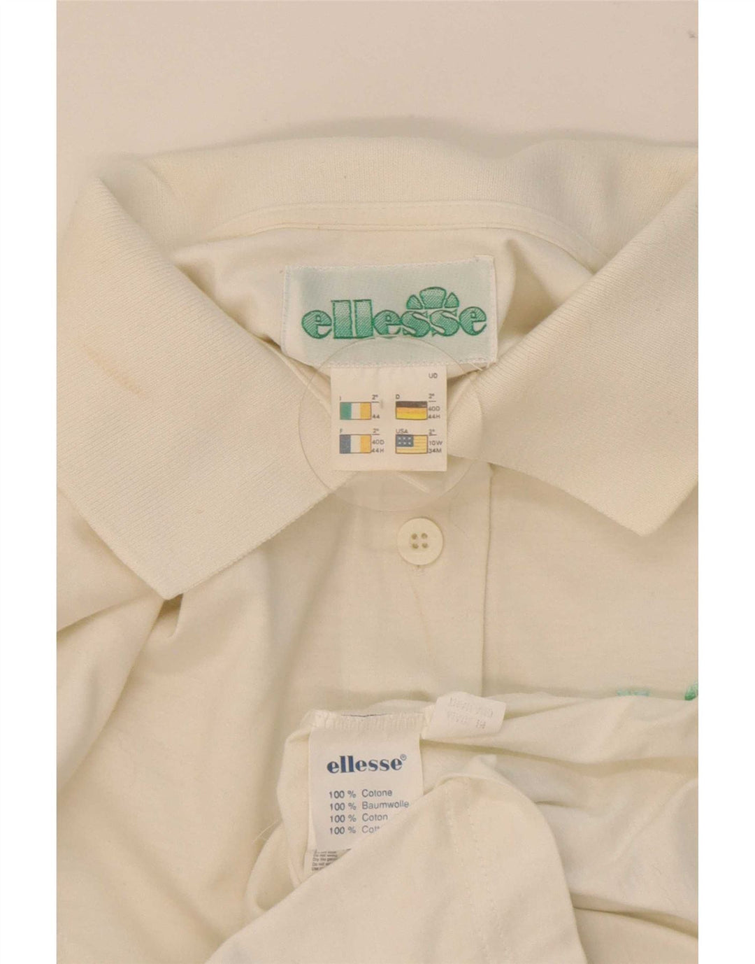 Camisa polo feminina Ellesse IT 44 algodão floral branco médio