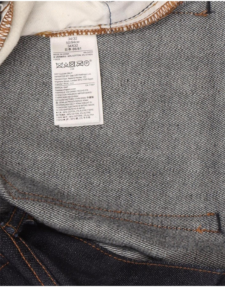 Gap Mens Slim Jeans W34 L32 Azul Marinho Algodão