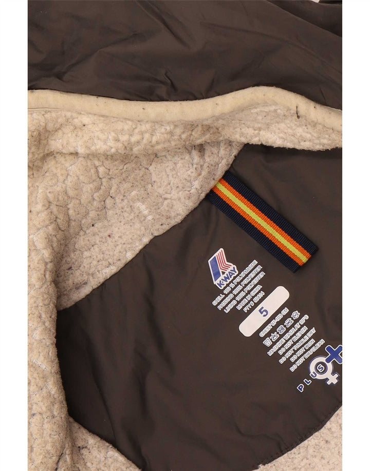 Jaqueta corta-vento masculina com capuz K-Way UK 38 poliamida cinza médio