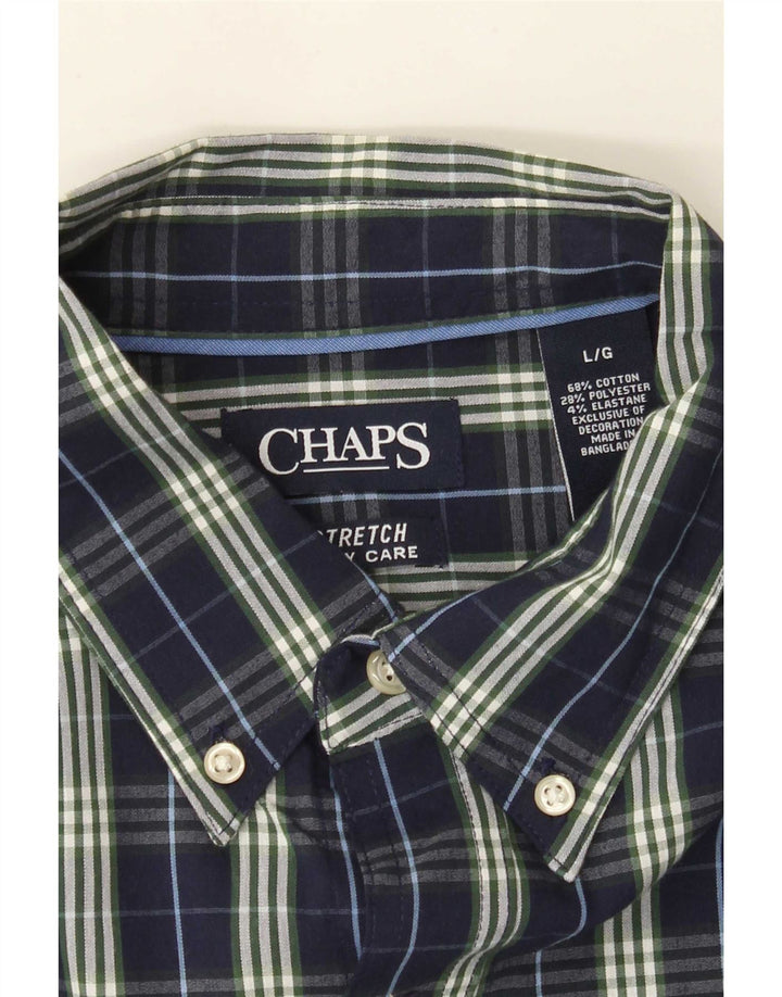 Camisa masculina Chaps grande algodão xadrez azul marinho