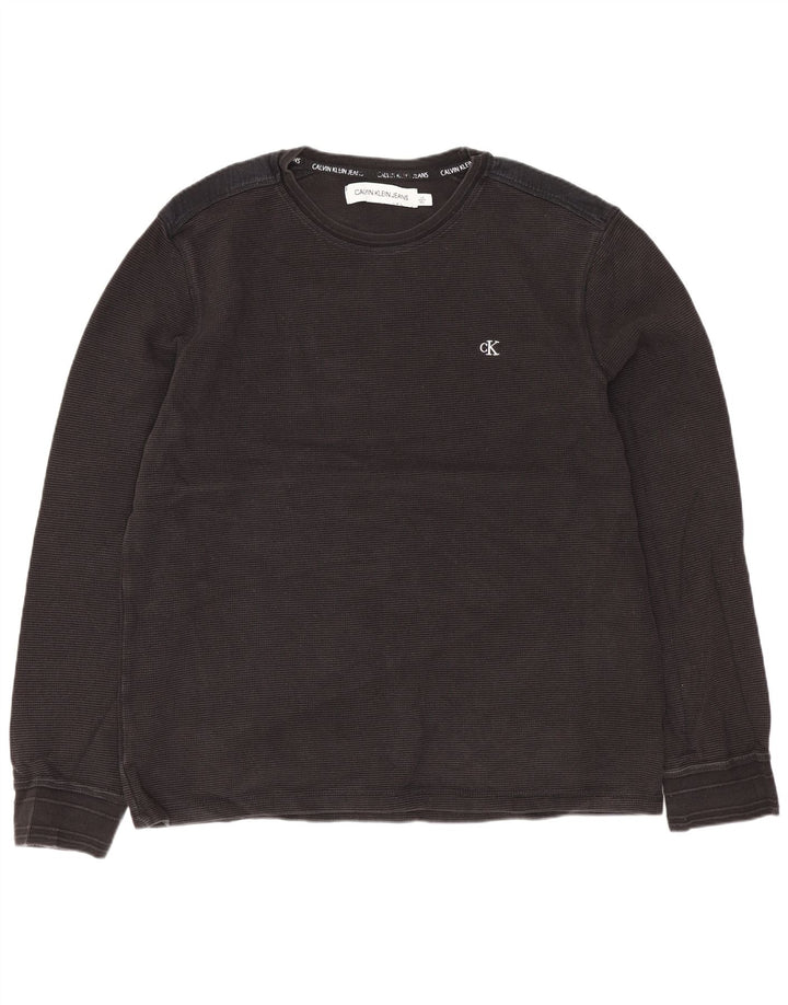 Calvin Klein Jeans Masculino Top Manga Longa Grande Algodão Preto