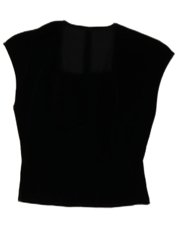 Blusa Colete Feminina Vintage Top IT 44 Médio Preto