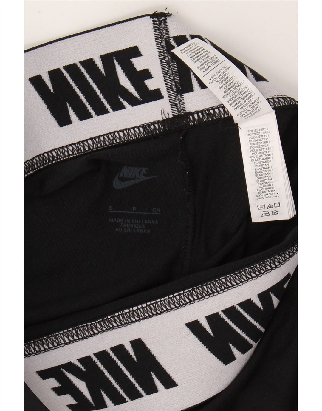 Leggings femininas Nike Graphic UK 8 pequenas de algodão preto