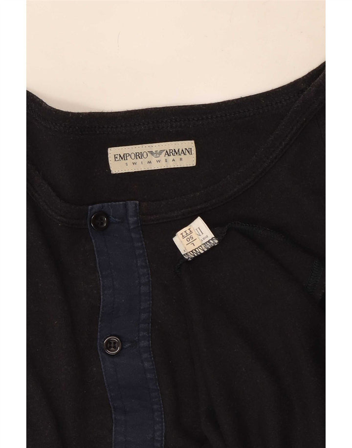 Top gráfico masculino Armani Exchange manga comprida grande algodão cinza