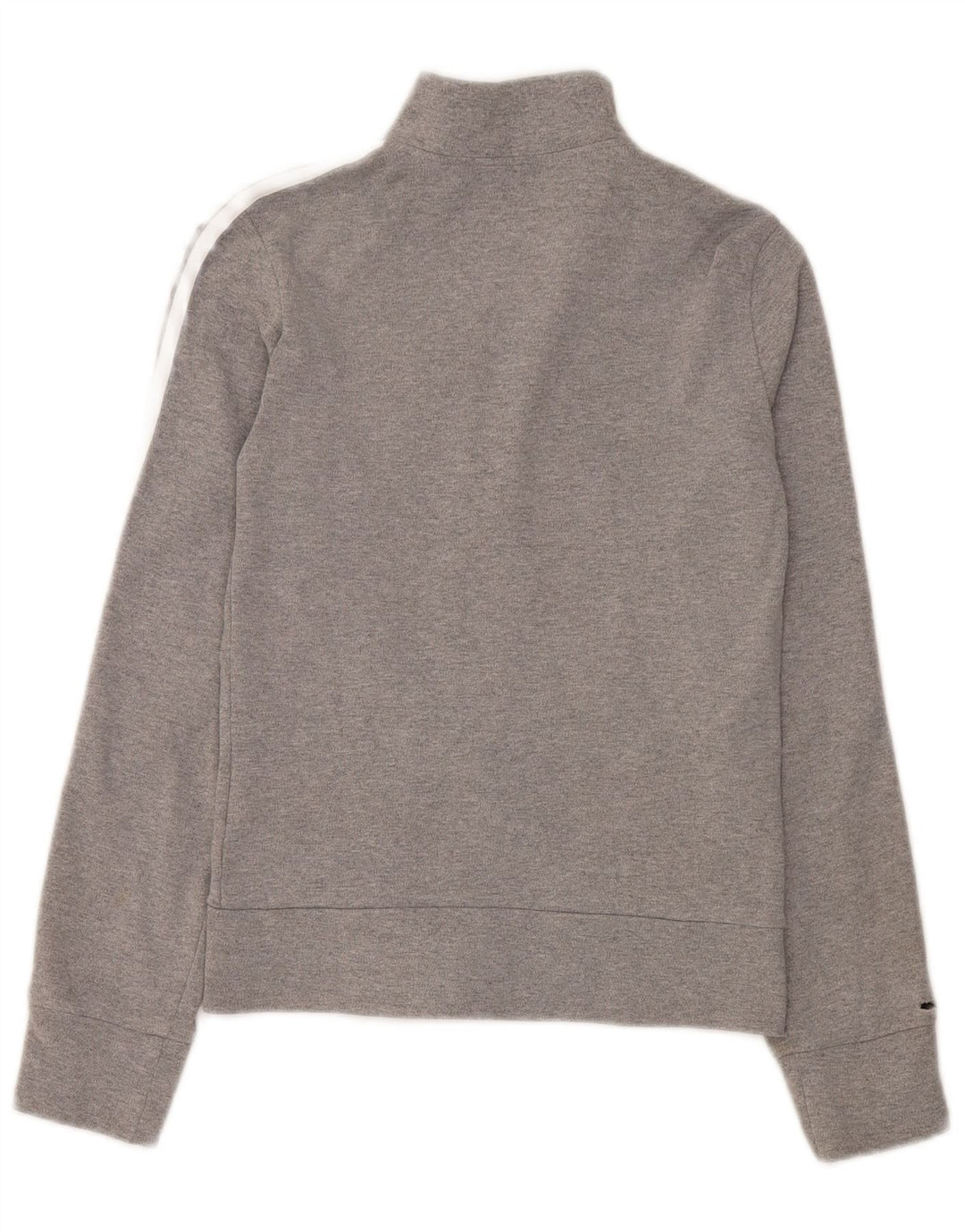 Adidas Womens Regular Fit Tracksuit Top Jacket UK 8 Pequeno Cinza Algodão