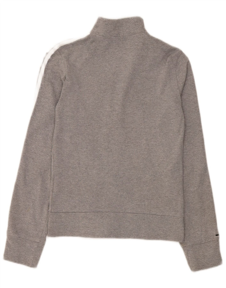 Adidas Womens Regular Fit Tracksuit Top Jacket UK 8 Pequeno Cinza Algodão