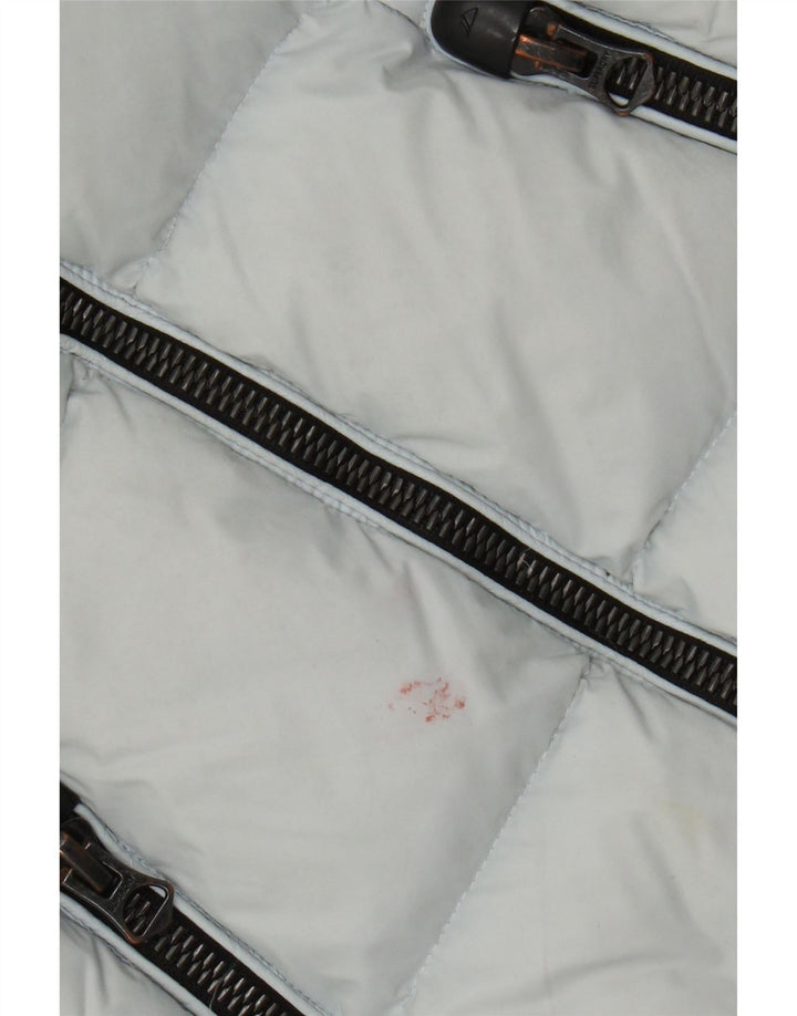 Jaqueta acolchoada com capuz feminina Superdry UK 8 pequeno azul nylon