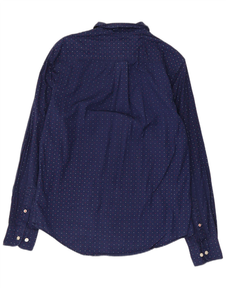 Camisa gráfica masculina Tommy Hilfiger pequena algodão azul marinho