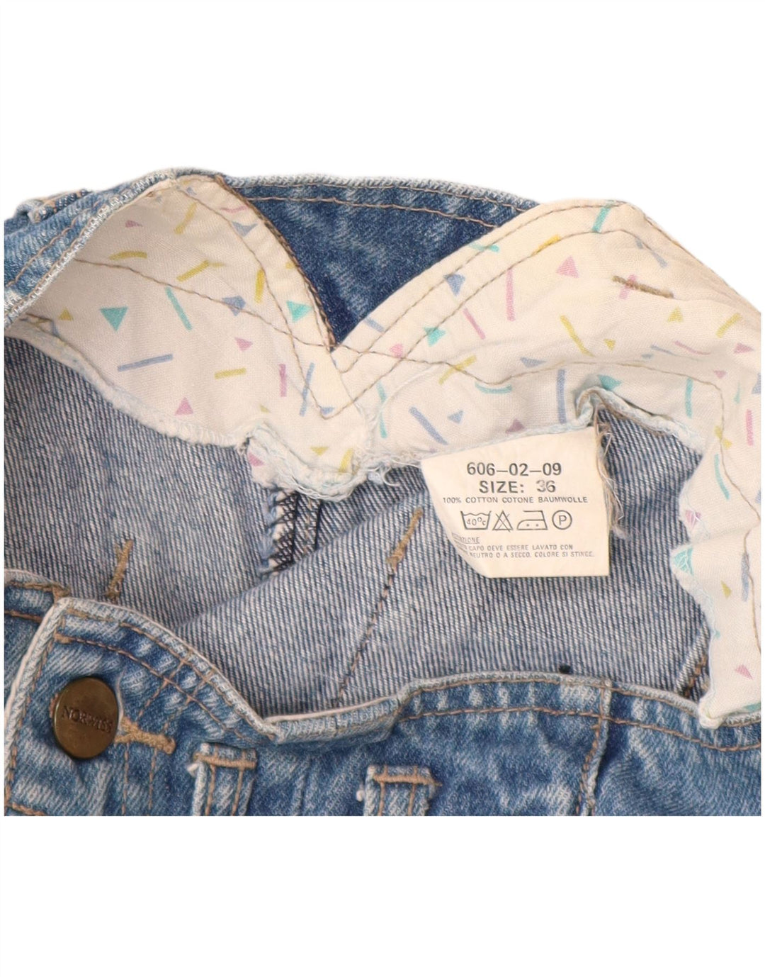 Jeans feminino VINTAGE cintura alta UE 36 pequeno W26 L29 algodão azul