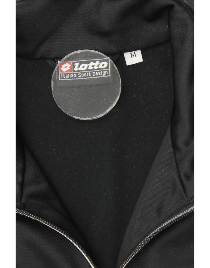 Lotto Womens Tracksuit Top Jacket UK 14 Médio Preto Poliéster