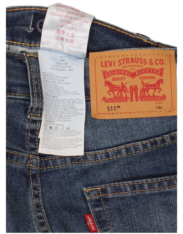 Levi's Meninos 511 Slim Jeans 13-14 Anos W28 L30 Azul Algodão