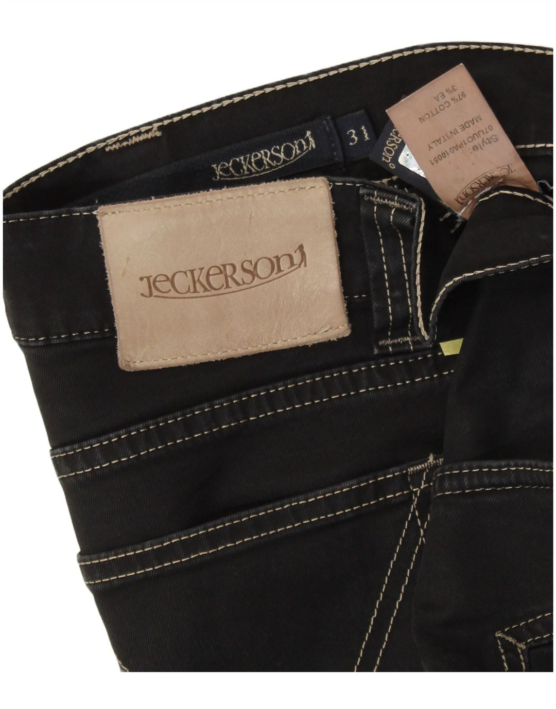 Jeans retos masculinos JECKERSON W31 L32 algodão preto