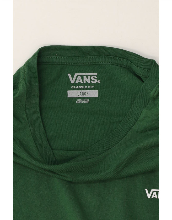 Vans Masculino Classic Fit Top Manga Longa Grande Algodão Verde