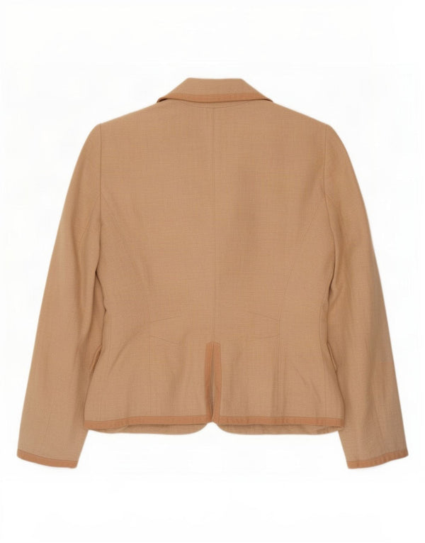 Jaqueta blazer feminina de 3 botões Max & Co. Reino Unido 8 linho rosa pequeno