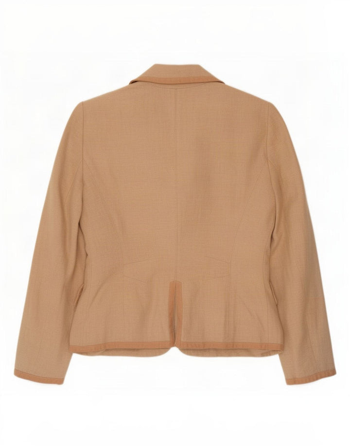 Jaqueta blazer feminina de 3 botões Max & Co. Reino Unido 8 linho rosa pequeno