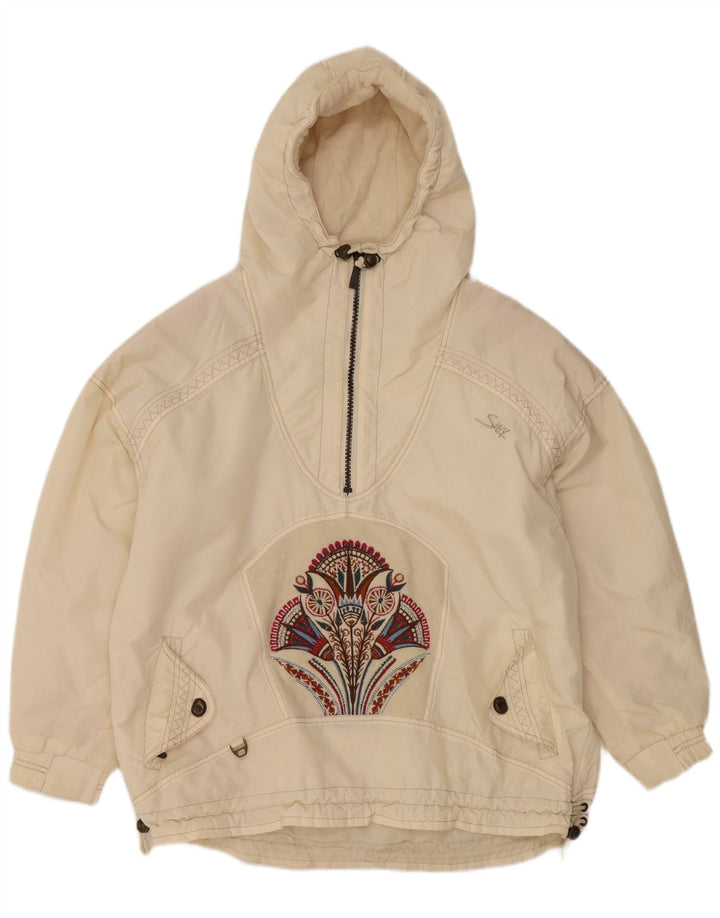 Jaqueta anoraque feminina Silvy com capuz EU 38 Médio Off White Paisley