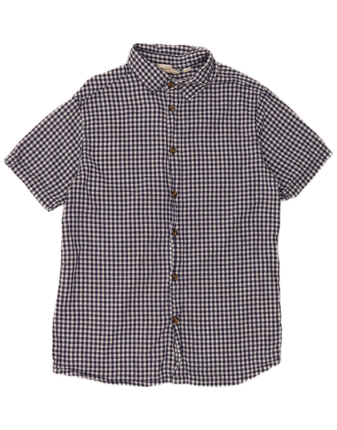 Camisa masculina de manga curta Mountain Warehouse XS azul algodão guingão