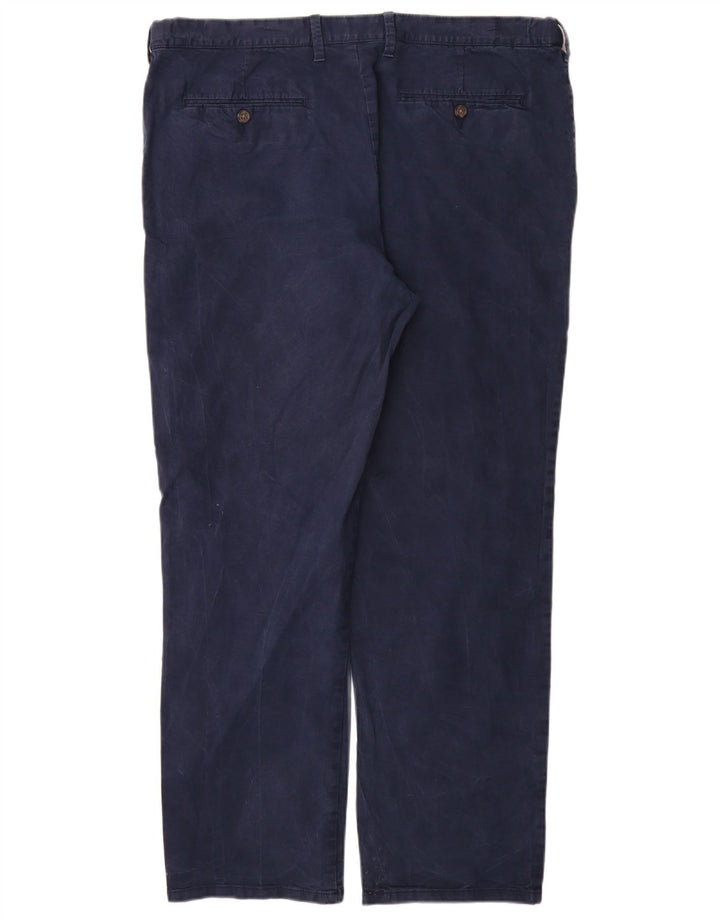 Calça chino masculina reta regular Marks & Spencer W40 L33 azul marinho