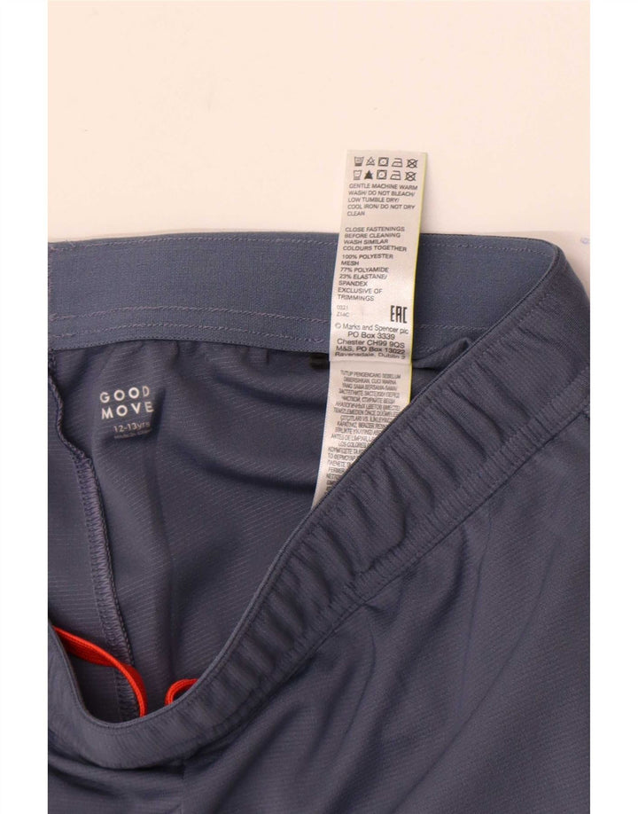 Shorts esportivos masculinos Marks & Spencer 12-13 anos azul marinho poliéster