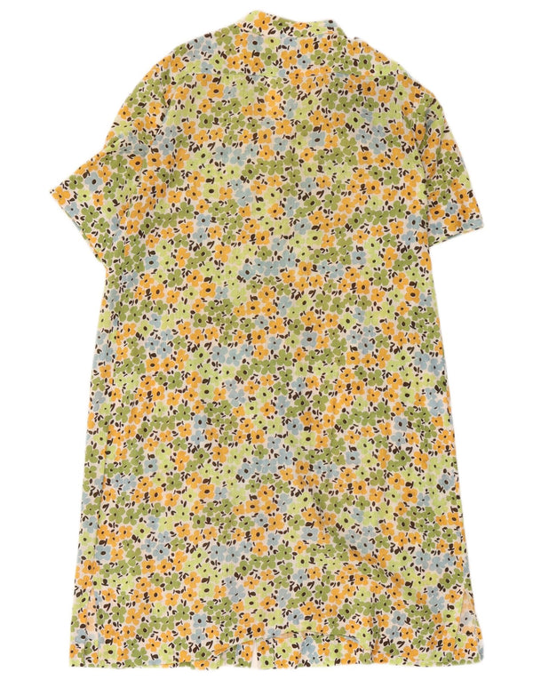 Vestido camisa feminino vintage de manga curta IT 44 médio floral multicolorido