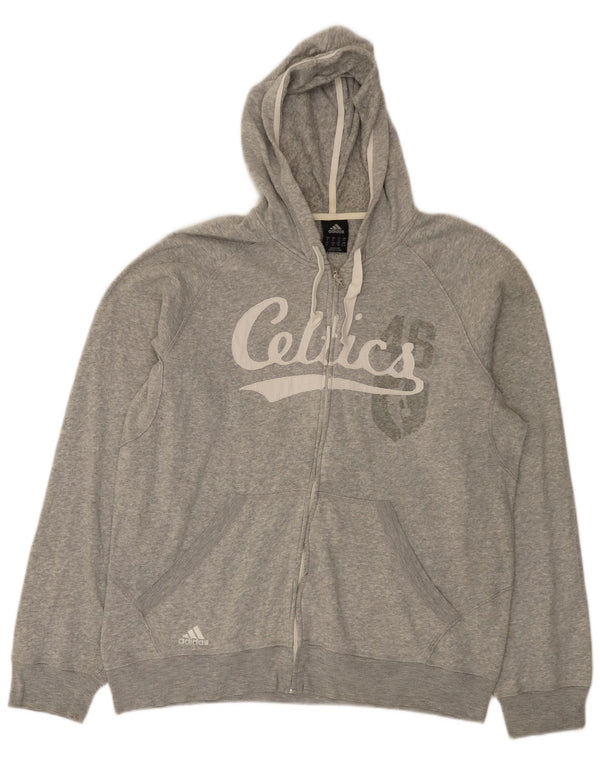 Adidas masculino Boston Celtics moletom com capuz com zíper gráfico XL cinza manchado