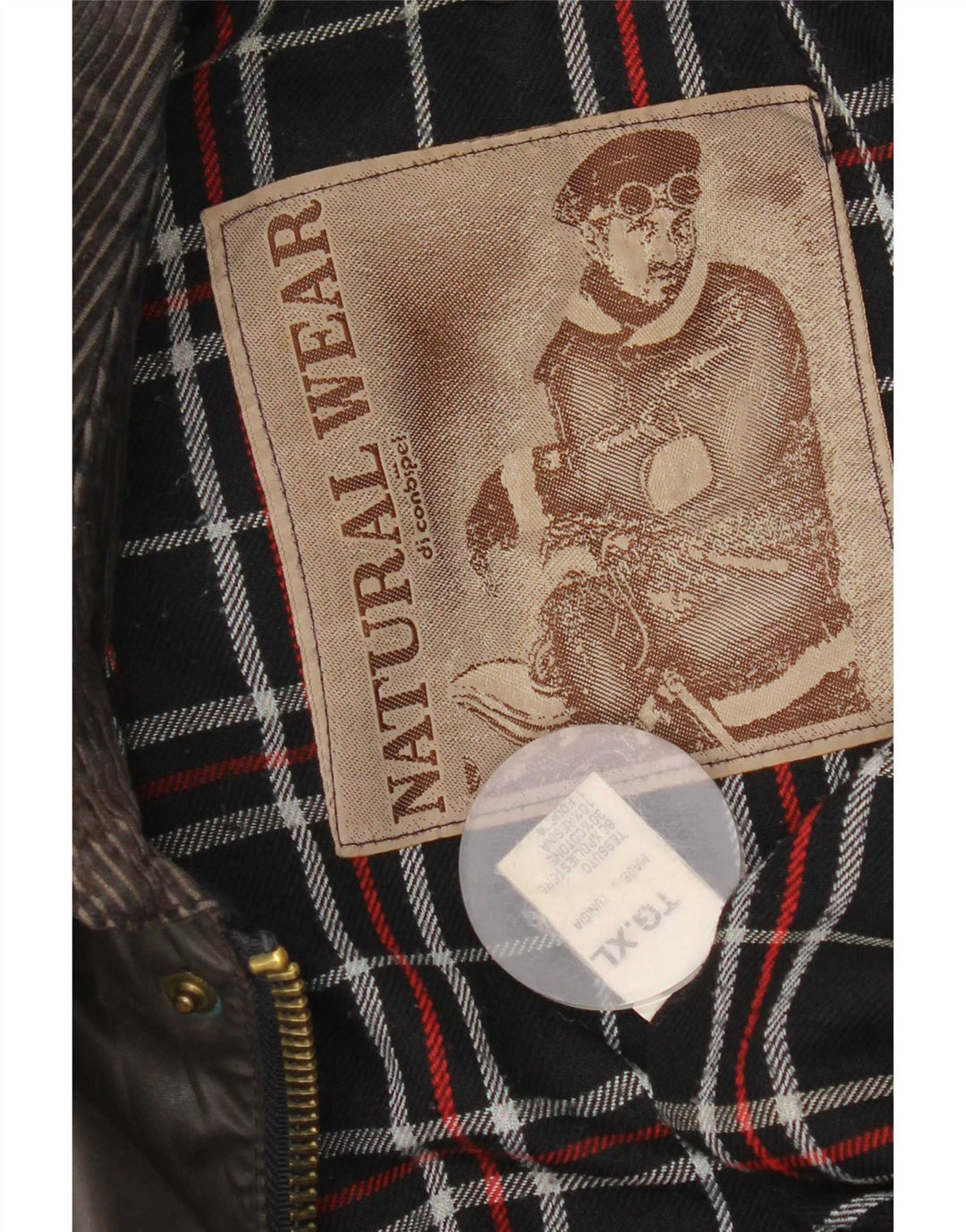 Jaqueta masculina de algodão encerado Conbipel UK 42 XL poliéster cáqui