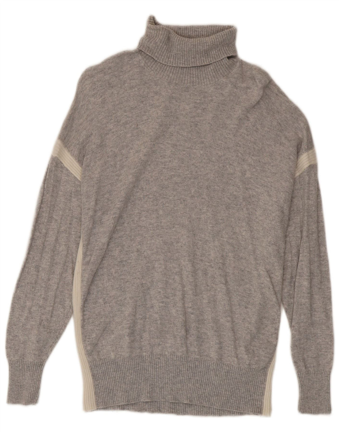 Suéter masculino Reiss com gola redonda e lã colorblock cinza médio