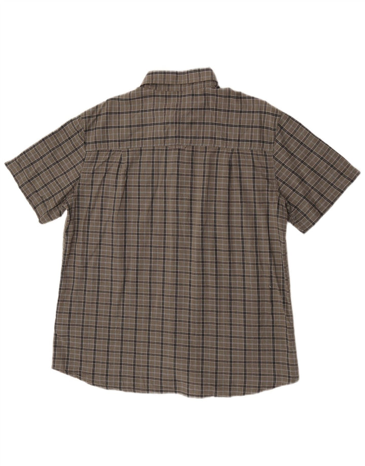 Camisa masculina de manga curta Mountain Warehouse XL cinza xadrez algodão