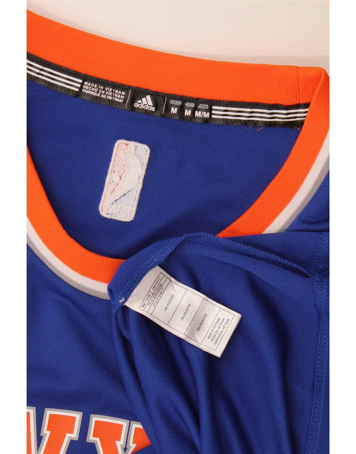 Adidas masculino New York Knicks colete gráfico top médio azul poliéster