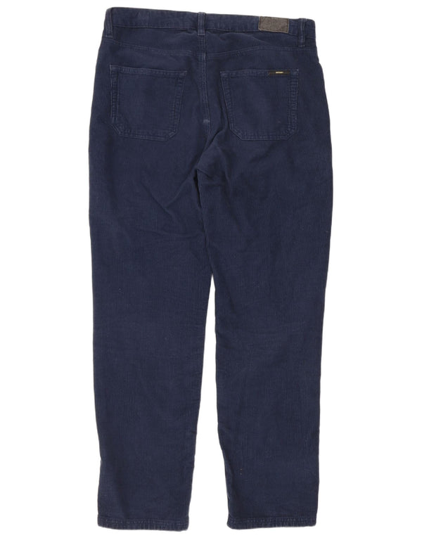 Calça feminina regular de veludo Superdry W28 L30 algodão azul marinho