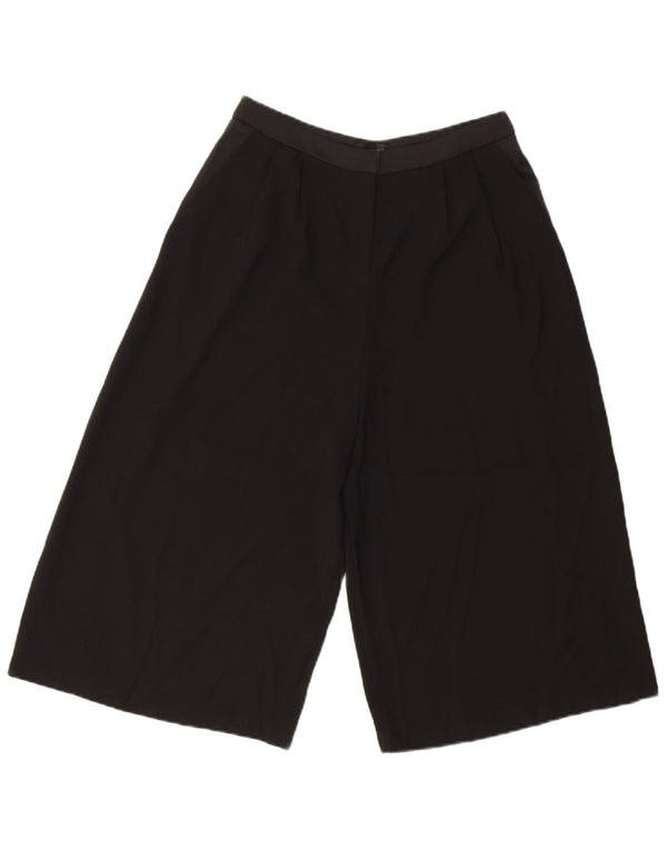 Bermuda feminina Topshop de cintura alta com pernas largas Reino Unido 10 pequeno W28 preto