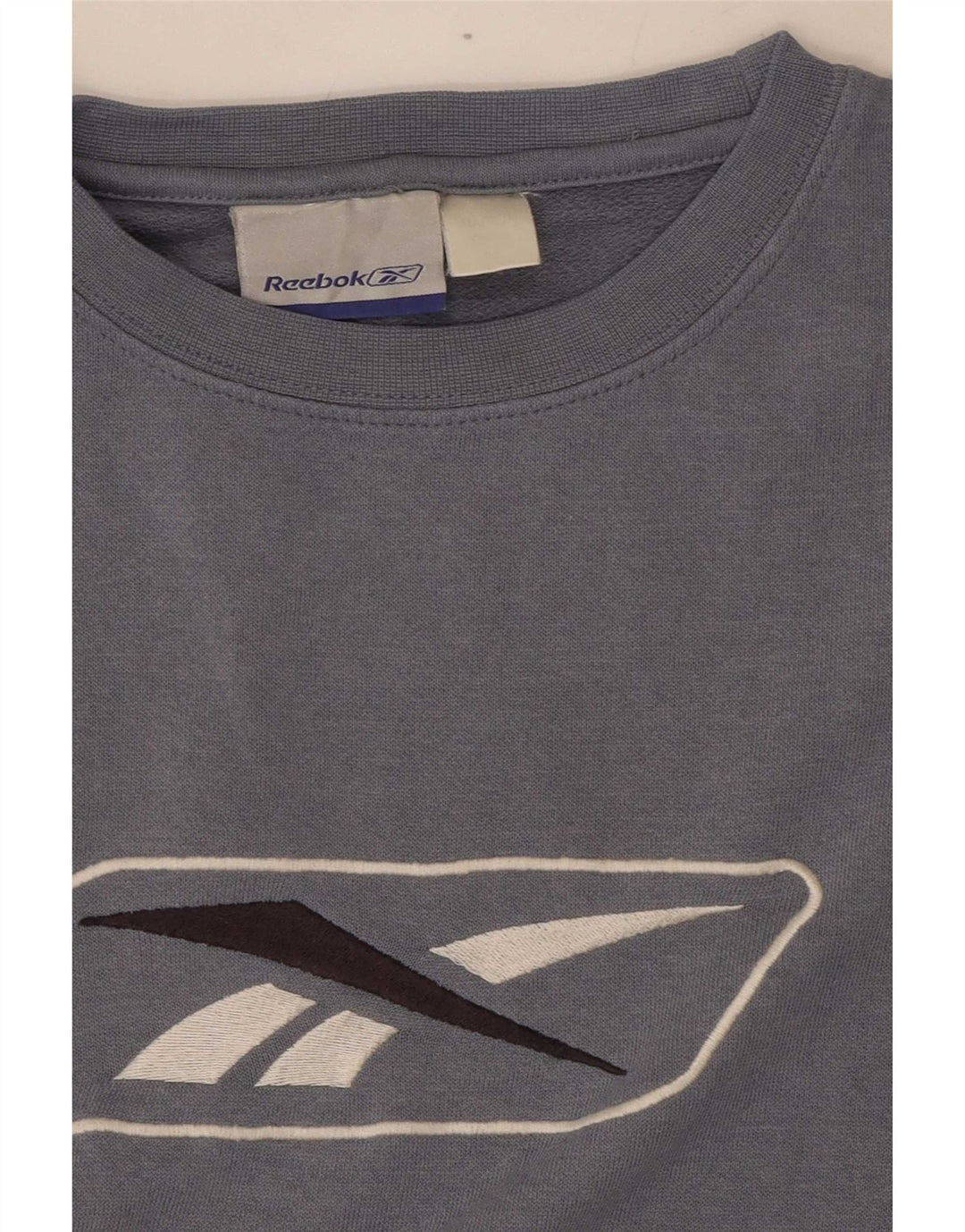 Reebok Mens Graphic Moletom Jumper Médio Azul Colorblock