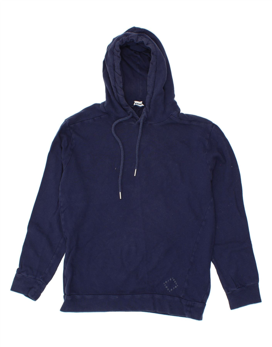 DIESEL Womens Hoodie Jumper UK 14 Medium Navy Blue Cotton Vintage Diesel and Second-Hand Diesel from Messina Hembry 