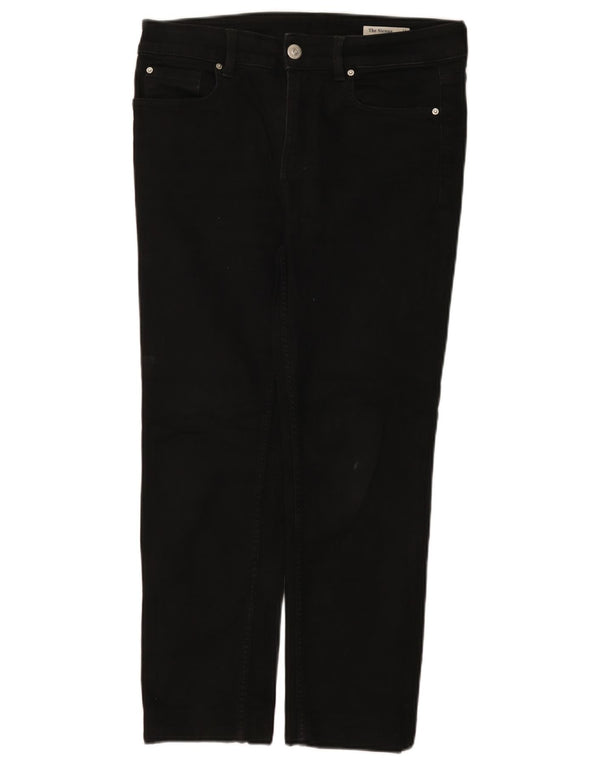 Calça jeans feminina Marks & Spencer The Sienna UK 12 médio W32 L25 preto