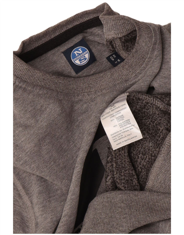 North Sails moletom gráfico masculino jumper pequeno algodão manchado cinza