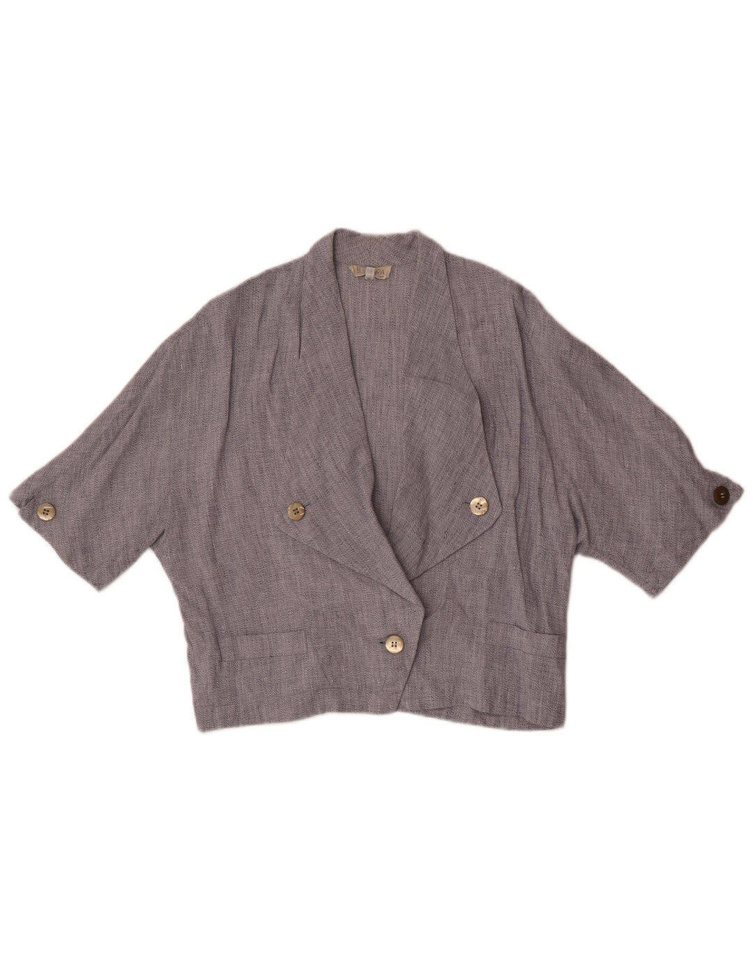 Jaqueta blazer feminina vintage grande com 1 botão IT 44 azul marinho médio
