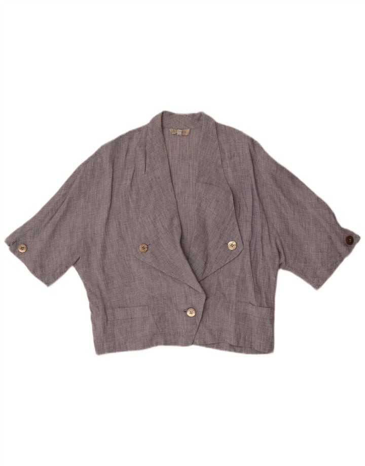 Jaqueta blazer feminina vintage grande com 1 botão IT 44 azul marinho médio