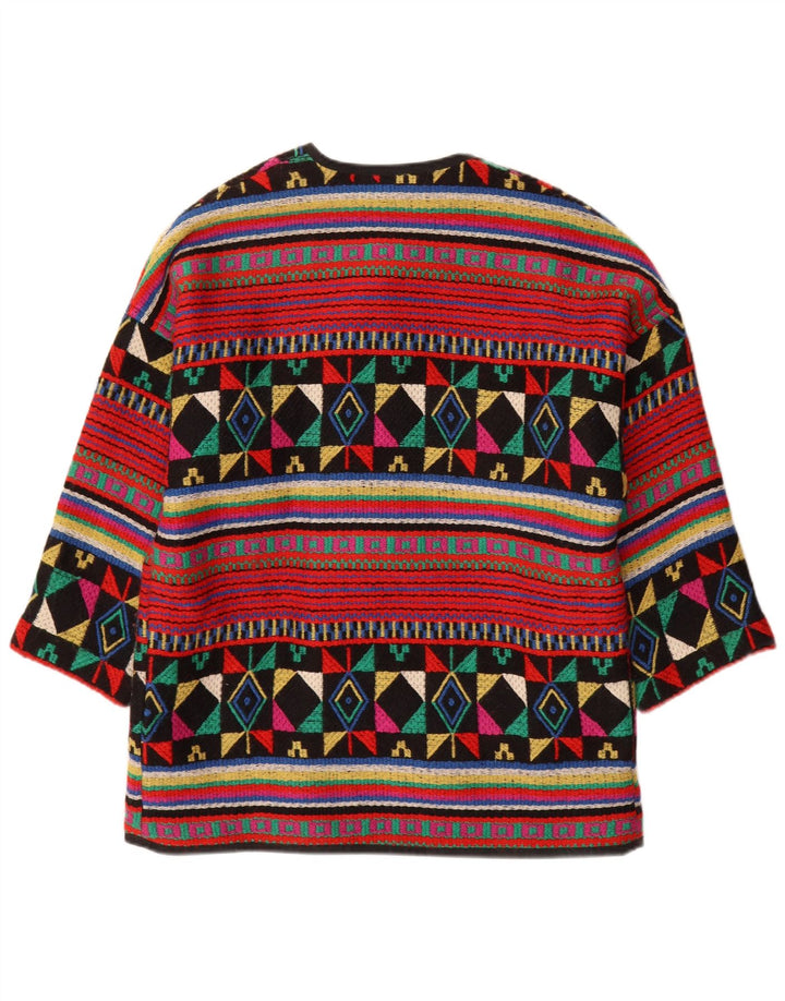 Jaqueta Duffle Feminina Vintage Oversized IT 44 Médio Multicolorido Geométrico